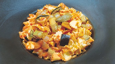 Collerette with tomato sauce and eggplant plan large
