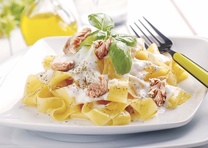 tagliatelle with lemon cream and tuna large