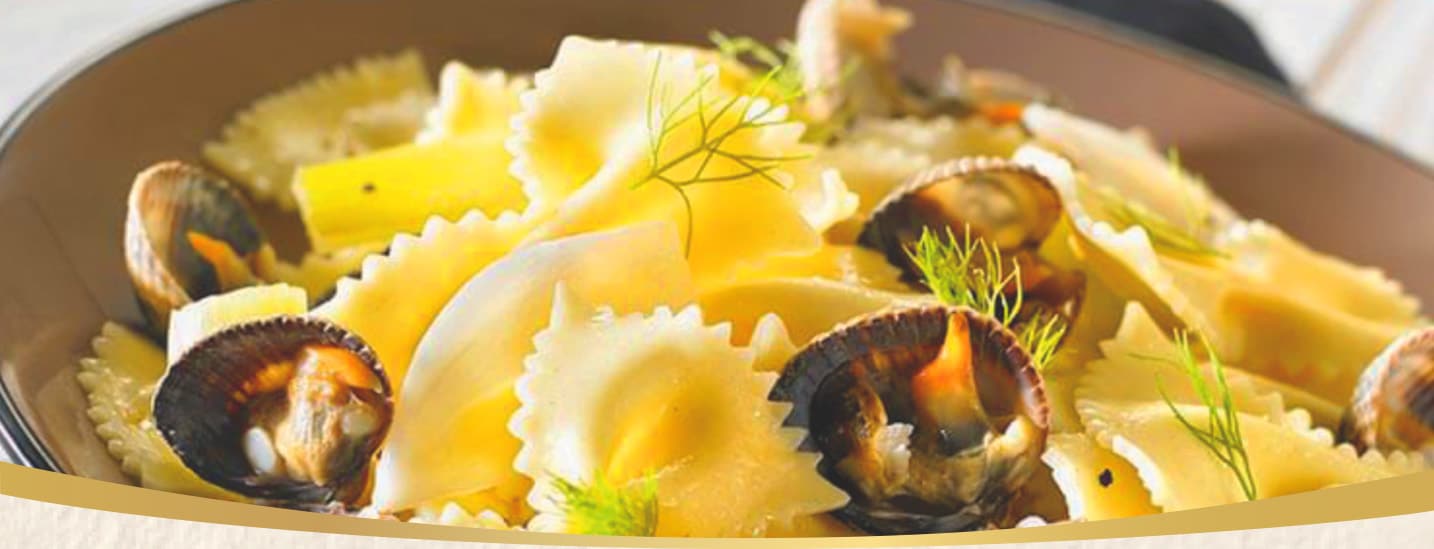 seafood farfalle slider